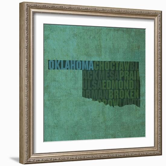 Oklahoma State Words-David Bowman-Framed Giclee Print