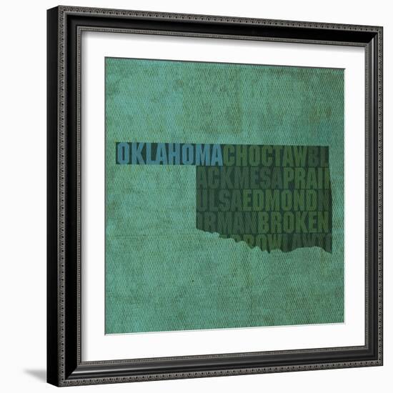 Oklahoma State Words-David Bowman-Framed Giclee Print