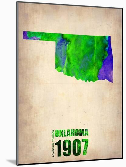 Oklahoma Watercolor Map-NaxArt-Mounted Art Print