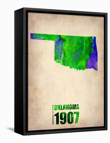 Oklahoma Watercolor Map-NaxArt-Framed Stretched Canvas