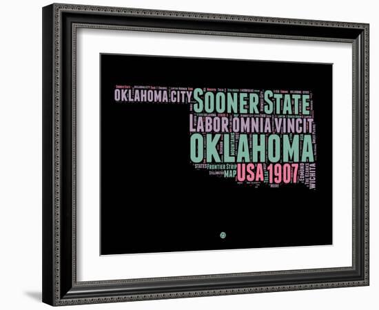 Oklahoma Word Cloud 1-NaxArt-Framed Art Print