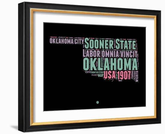 Oklahoma Word Cloud 1-NaxArt-Framed Art Print