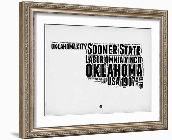 Oklahoma Word Cloud 2-NaxArt-Framed Art Print