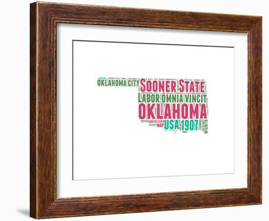 Oklahoma Word Cloud Map-NaxArt-Framed Art Print