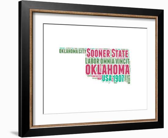 Oklahoma Word Cloud Map-NaxArt-Framed Art Print