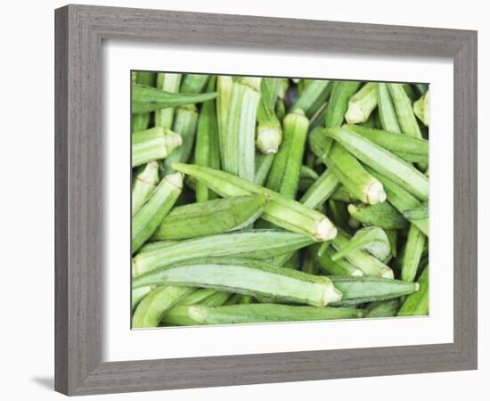 Okra on a Market Stall-Amanda Hall-Framed Photographic Print