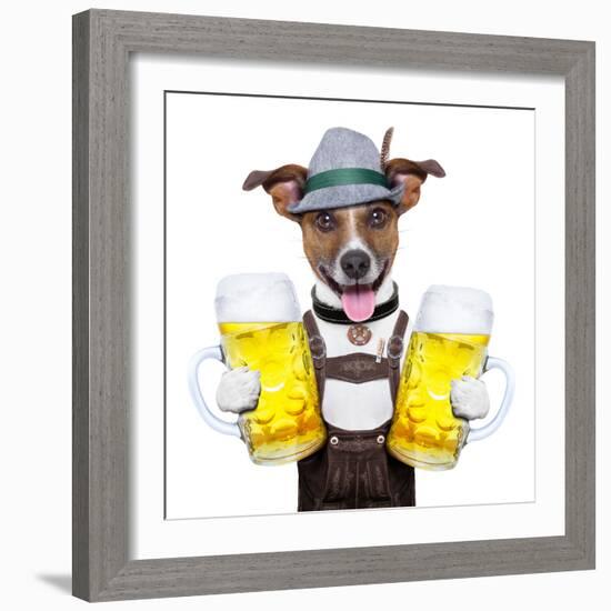 Oktoberfest Dog-Javier Brosch-Framed Premium Photographic Print
