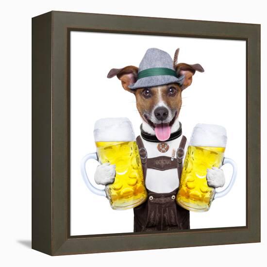 Oktoberfest Dog-Javier Brosch-Framed Premier Image Canvas