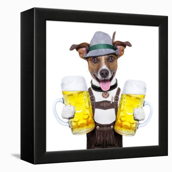 Oktoberfest Dog-Javier Brosch-Framed Premier Image Canvas