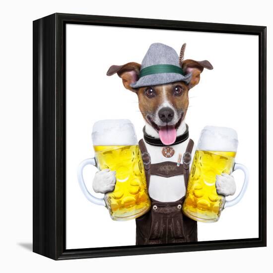 Oktoberfest Dog-Javier Brosch-Framed Premier Image Canvas