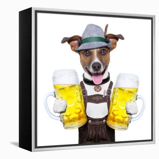 Oktoberfest Dog-Javier Brosch-Framed Premier Image Canvas