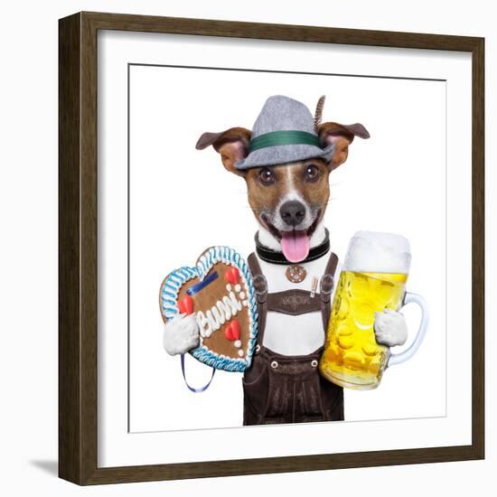 Oktoberfest Dog-Javier Brosch-Framed Art Print