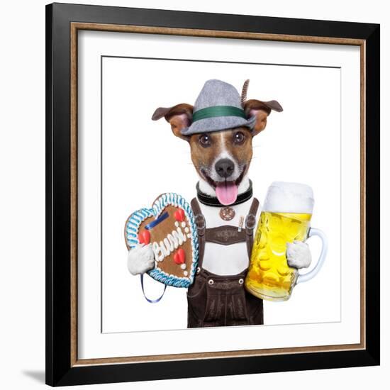 Oktoberfest Dog-Javier Brosch-Framed Art Print