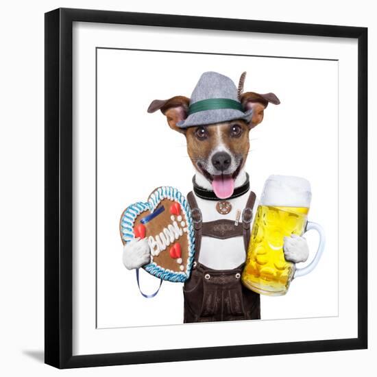 Oktoberfest Dog-Javier Brosch-Framed Art Print