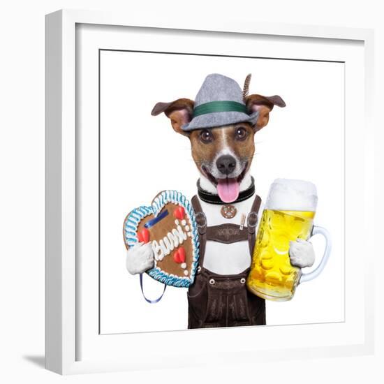 Oktoberfest Dog-Javier Brosch-Framed Art Print