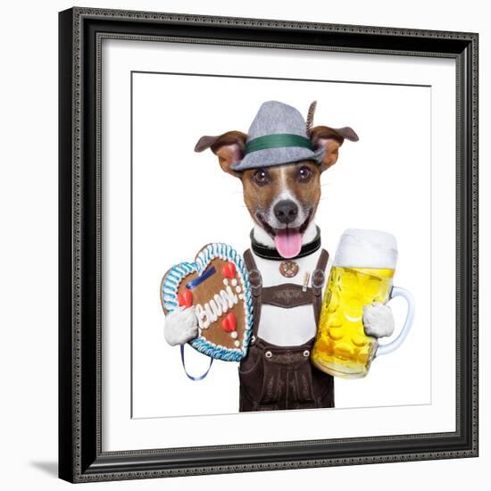 Oktoberfest Dog-Javier Brosch-Framed Art Print