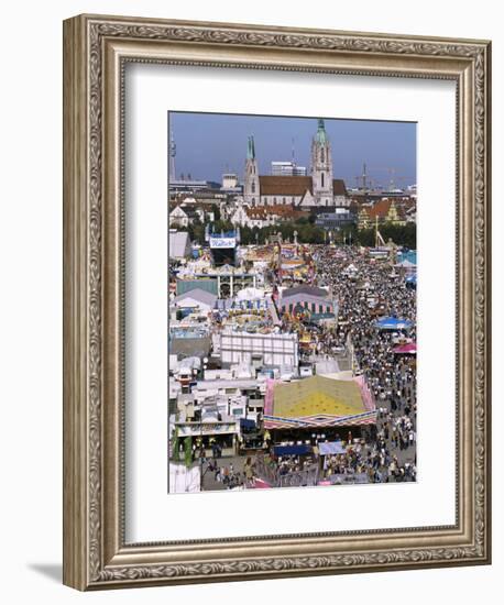 Oktoberfest from Above, Munich, Bavaria, Germany-Charles Bowman-Framed Photographic Print