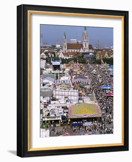 Oktoberfest from Above, Munich, Bavaria, Germany-Charles Bowman-Framed Photographic Print