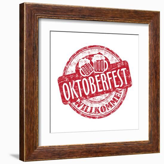 Oktoberfest Grunge Rubber Stamp-oxlock-Framed Art Print