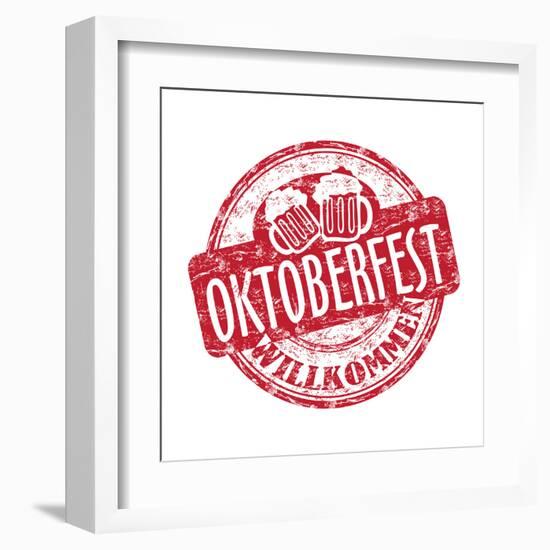 Oktoberfest Grunge Rubber Stamp-oxlock-Framed Art Print