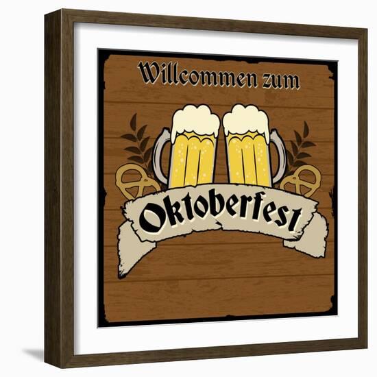 Oktoberfest Retro Poster-radubalint-Framed Art Print