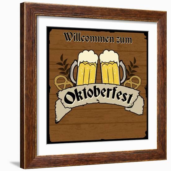 Oktoberfest Retro Poster-radubalint-Framed Art Print