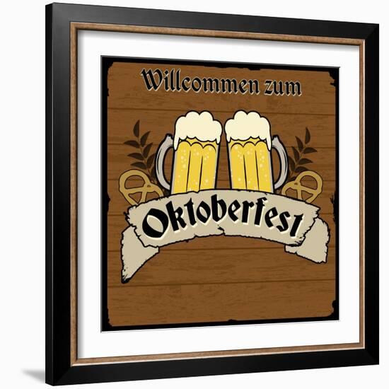 Oktoberfest Retro Poster-radubalint-Framed Art Print