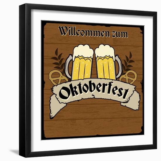 Oktoberfest Retro Poster-radubalint-Framed Art Print