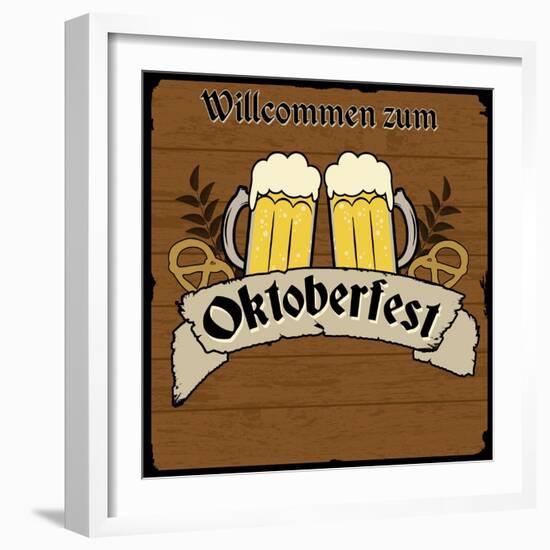 Oktoberfest Retro Poster-radubalint-Framed Art Print