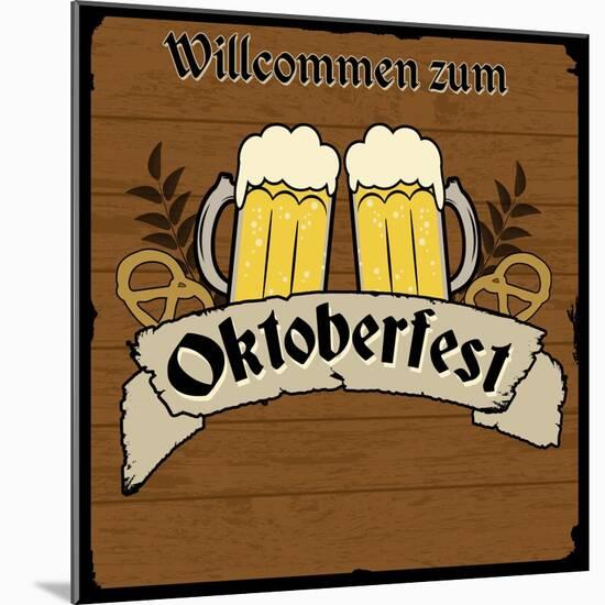 Oktoberfest Retro Poster-radubalint-Mounted Art Print