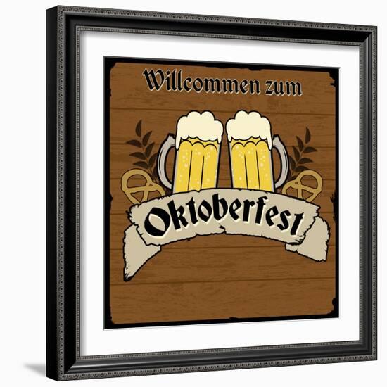 Oktoberfest Retro Poster-radubalint-Framed Art Print