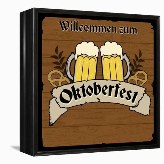 Oktoberfest Retro Poster-radubalint-Framed Stretched Canvas