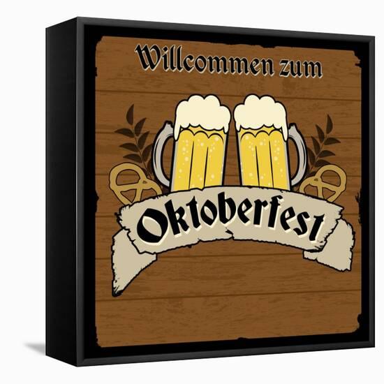 Oktoberfest Retro Poster-radubalint-Framed Stretched Canvas