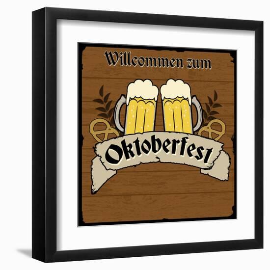 Oktoberfest Retro Poster-radubalint-Framed Art Print