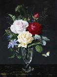 A Still Life with a Blue and White Porcelain Vase of Assorted Flowers-Olaf August Hermansen-Giclee Print