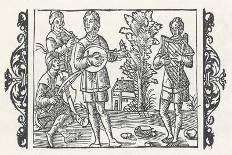 Piper Performs with Players of Three Types of Stringed Instruments, a Rebec a Lute and a Harp-Olaus Magnus-Framed Art Print