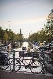 The Netherlands, Holland, Amsterdam, bicycle, handlebar, evening, light-olbor-Photographic Print