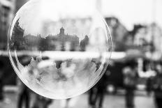 The Netherlands, Holland, Amsterdam, Dam, bursting bubble with reflexion-olbor-Photographic Print