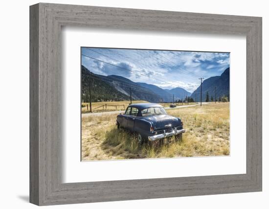 Old Abandoned American Car by Road, British Colombia, Canada-Peter Adams-Framed Photographic Print