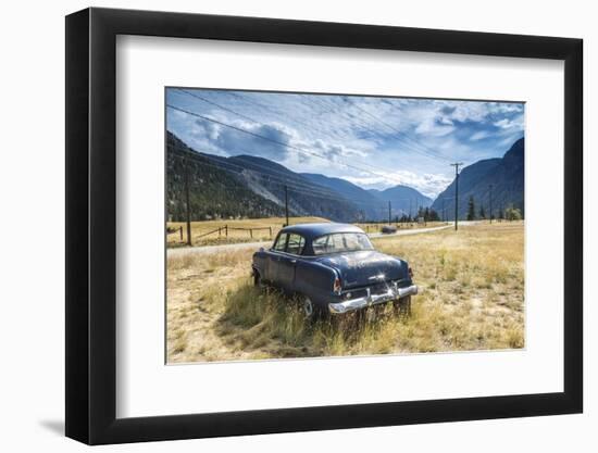 Old Abandoned American Car by Road, British Colombia, Canada-Peter Adams-Framed Photographic Print