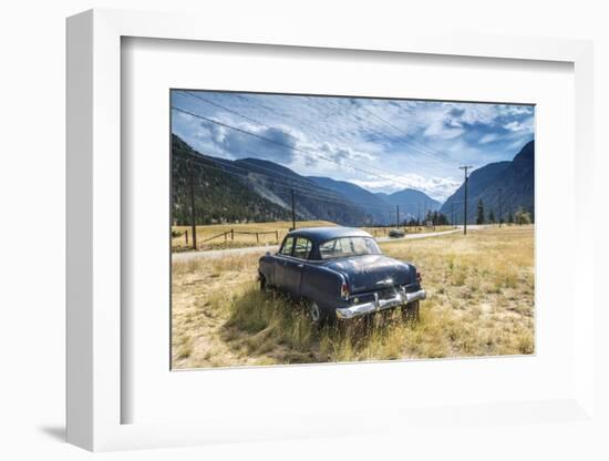 Old Abandoned American Car by Road, British Colombia, Canada-Peter Adams-Framed Photographic Print
