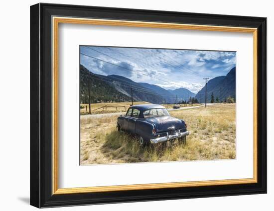 Old Abandoned American Car by Road, British Colombia, Canada-Peter Adams-Framed Photographic Print