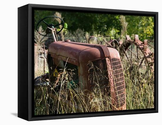 Old Abandoned Farm Tractor, Defiance, Missouri, USA-Walter Bibikow-Framed Premier Image Canvas