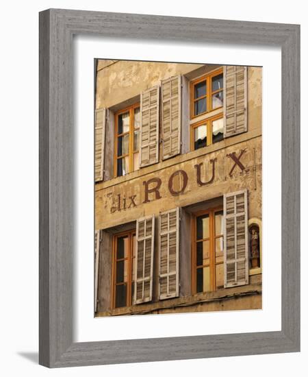 Old Advertising Sign on the Side of a Building, Aix-En-Provence, Bouches-Du-Rhone, Provence, France-Peter Richardson-Framed Photographic Print