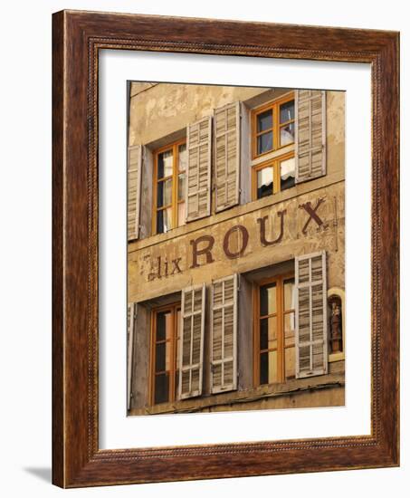 Old Advertising Sign on the Side of a Building, Aix-En-Provence, Bouches-Du-Rhone, Provence, France-Peter Richardson-Framed Photographic Print