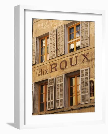 Old Advertising Sign on the Side of a Building, Aix-En-Provence, Bouches-Du-Rhone, Provence, France-Peter Richardson-Framed Photographic Print