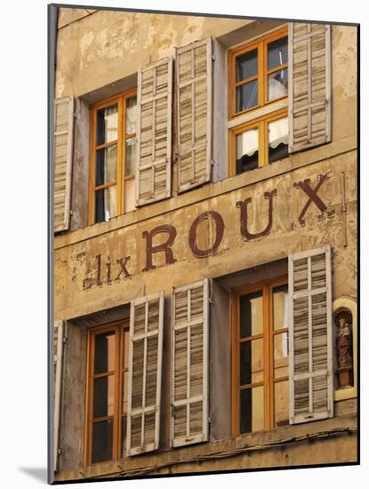 Old Advertising Sign on the Side of a Building, Aix-En-Provence, Bouches-Du-Rhone, Provence, France-Peter Richardson-Mounted Photographic Print