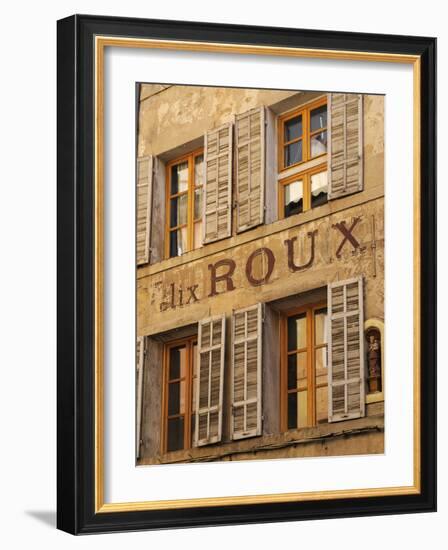 Old Advertising Sign on the Side of a Building, Aix-En-Provence, Bouches-Du-Rhone, Provence, France-Peter Richardson-Framed Photographic Print