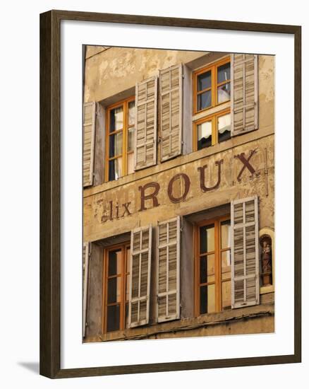 Old Advertising Sign on the Side of a Building, Aix-En-Provence, Bouches-Du-Rhone, Provence, France-Peter Richardson-Framed Photographic Print