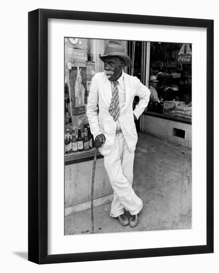 Old African American Man Wearing a Disheveled Outfit in Small Southern Town-Alfred Eisenstaedt-Framed Photographic Print